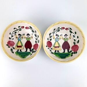 Pennsylvania Folk Art Dutch Salad Bowl Hand-Painted